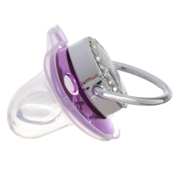 Соска - пустышка силиконовая ортодонтическая &laquo;LITTLE PRINCESS&raquo;, от 6 мес., с колпачком + держатель - цепочка, цвет розовый/серебло, стразы