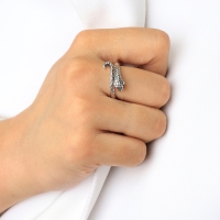 Новый год! Символ года 2025! Кольцо &laquo;Змея&raquo; завиток, цвет красный в серебре, безразмерное