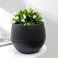 Горшок для цветов с поддоном &laquo;Япония&raquo;, 2 л, цвет графитовый