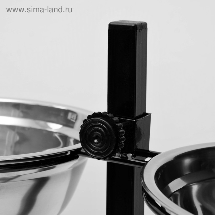 Подставка с мисками, 2 х 2 л, высота 50 см, разборная, чёрная Подставка с мисками, 2 х 2 л, высота 50 см, разборная, чёрная