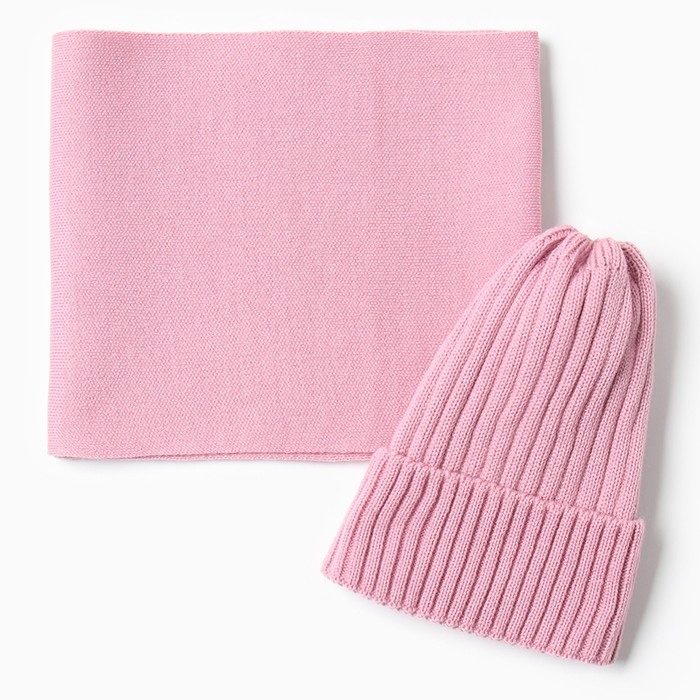 Шапка детская KAFTAN со снудом, пудра р-р 48-52 Шапка детская KAFTAN со снудом, пудра р-р 48-52