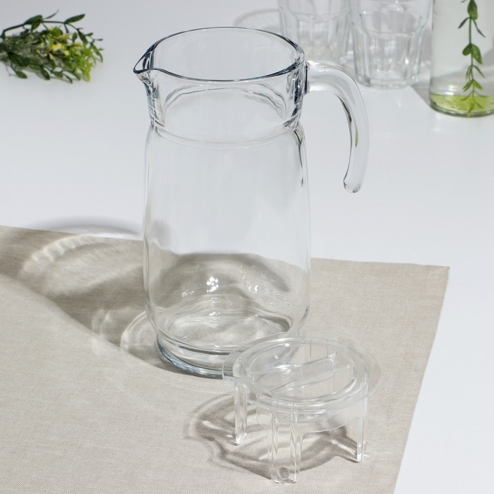 Кувшин стеклянный &laquo;Акватик&raquo;, 1650 мл, прозрачная акриловая крышка