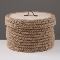 Корзина с крышкой, 20 х 16 см, джут