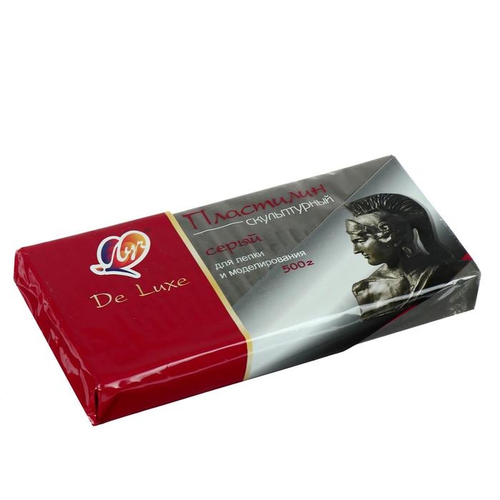 Пластилин скульптурный серый, 500 г Пластилин скульптурный серый, 500 г "Луч" De Luxe