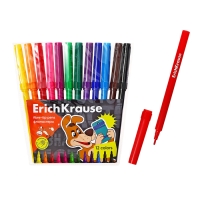 Фломастеры 12 цветов ErichKrause "Простоквашино", в футляре с европодвесом