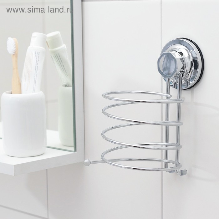 Держатель для фена на вакуумной присоске Accoona, 13&times;9,5&times;17 см, цвет хром