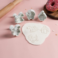 Набор плунжеров кондитерских Доляна &laquo;Малышок&raquo;, 4 шт, 5&times;5 см, цвет МИКС