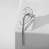 Моносерьга &laquo;Водопад&raquo; дуга, цвет серебро, 9,5 см