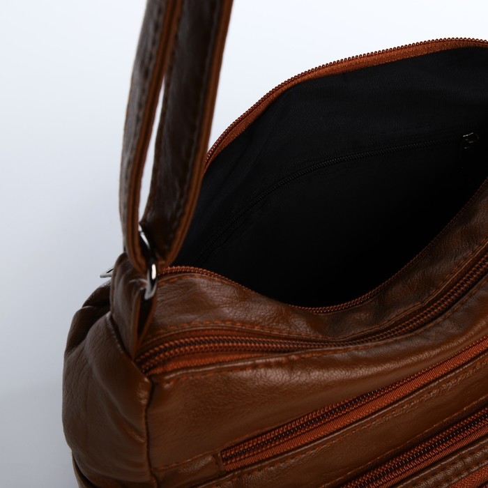 Сумка-мешок на молнии, цвет коричневый Сумка-мешок на молнии, цвет коричневый