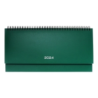 Планинг датированный 2024 года, 294 х 142 мм, 64 листа, на гребне, Attomex.Orion, твёрдая обложка бумвинил, блок 70 г/м2, зелёный
