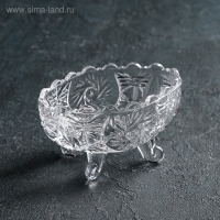 Конфетница стеклянная на ножках Доляна &laquo;Вихрь&raquo;, 13,5&times;9&times;7,5 см