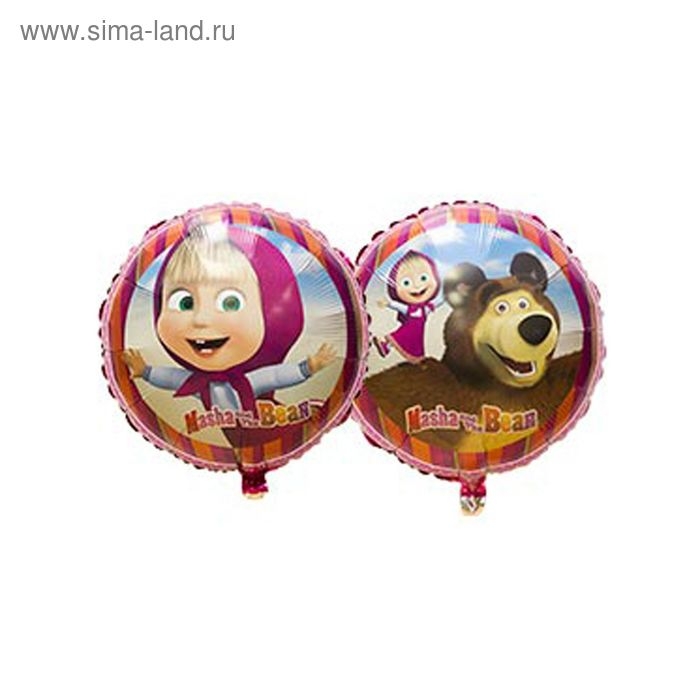 Шар фольгированный 18 Шар фольгированный 18" «Маша и Медведь», круг