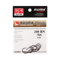 Крючки карповые Kujira Carp 200, цвет BN, № 6, 6 шт. Крючки карповые Kujira Carp 200, цвет BN, № 6, 6 шт.