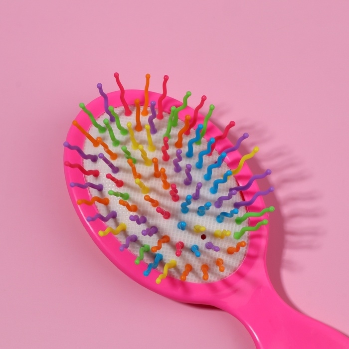 Расчёска - мини массажная, 5,5 × 14 см, цвет розовый Расчёска - мини массажная, 5,5 × 14 см, цвет розовый