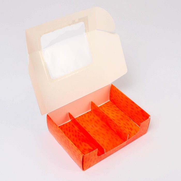 Новый год. Кондитерская упаковка под 3 эклера "Счастья", 20 x 15 x 6 см