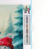 Новогодняя алмазная мозаика с частичным заполнением на холсте &laquo;Новый год. Снеговик&raquo;, 30 х 40 см