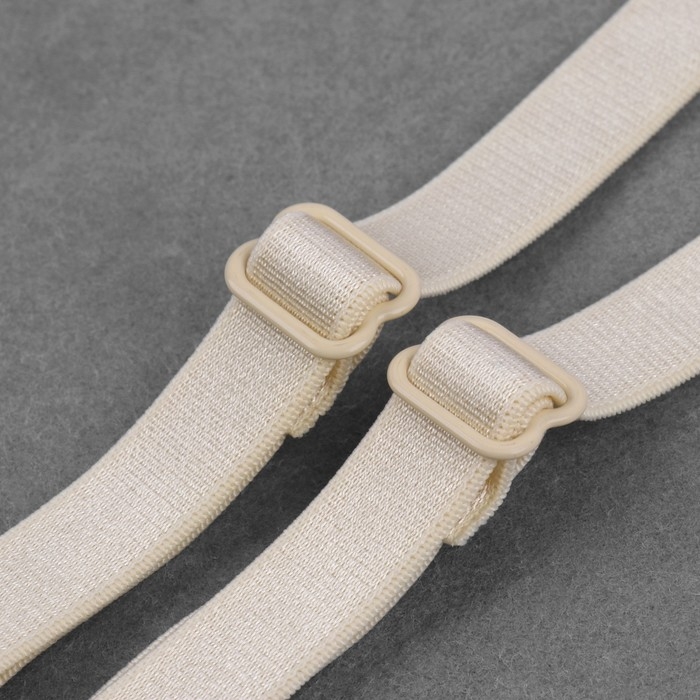 Бретели текстильные, крестообразные, 1 см, цвет бежевый