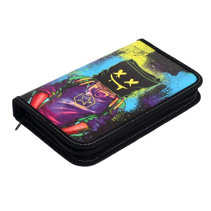 Пенал 1 секция 115 х 205 х 30 мм, Calligrata Пенал 1 секция 115 х 205 х 30 мм, Calligrata "Маска", ламинированный картон