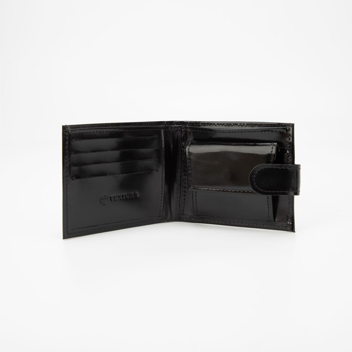 Кошелёк женский на кнопке TEXTURA, цвет чёрный