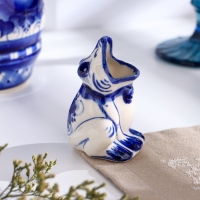 Подставка для зубочисток "Лягушка", гжель, фарфор, h=7,5см Подставка для зубочисток "Лягушка", гжель, фарфор, h=7,5см