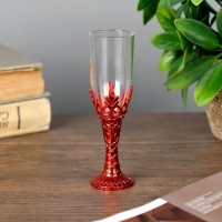 Подсвечник стекло, пластик "Бокалы" красный набор 2 шт 10,5х3х3 см Подсвечник стекло, пластик "Бокалы" красный набор 2 шт 10,5х3х3 см