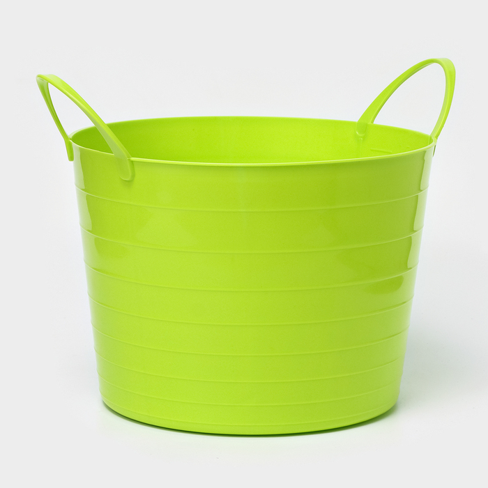 Корзина для белья мягкая, 17 л, 33&times;33&times;24,5 см, цвет ярко-зелёный