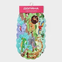 Коврик противоскользящий в ванну на присосках Доляна &laquo;Звери Африки&raquo;, 36&times;67 см