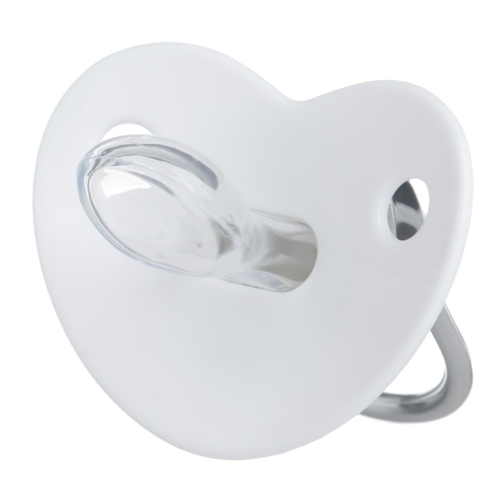 Соска - пустышка силиконовая ортодонтическая &laquo;Я люблю маму&raquo;, от 12 мес., с колпачком, цвет белый/серебро, стразы