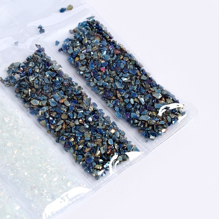 Крошка стеклянная для эпоксидной смолы, набор 3 цвета, вес 1 цвета &mdash; 10 г