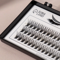 Набор накладных ресниц &laquo;Классика&raquo;, пучки, 10 мм, толщина 0,1 мм, изгиб С, 20 D