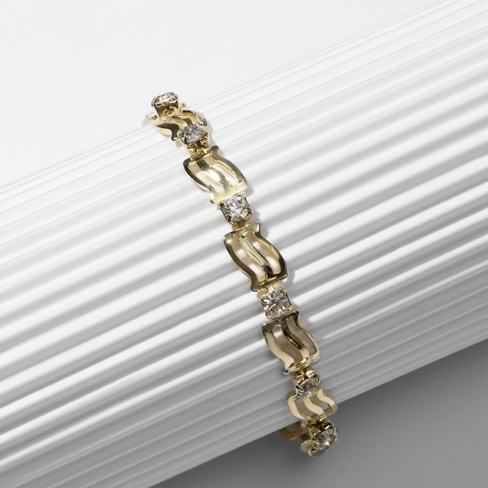 Браслет со стразами &laquo;Мерцание&raquo; волна, цвет МИКС, L=17 см