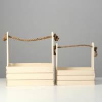 Набор кашпо деревянных 2 в 1 (25.5×15×30; 20×12×23) "Прованс", бежевый Набор кашпо деревянных 2 в 1 (25.5×15×30; 20×12×23) "Прованс", бежевый