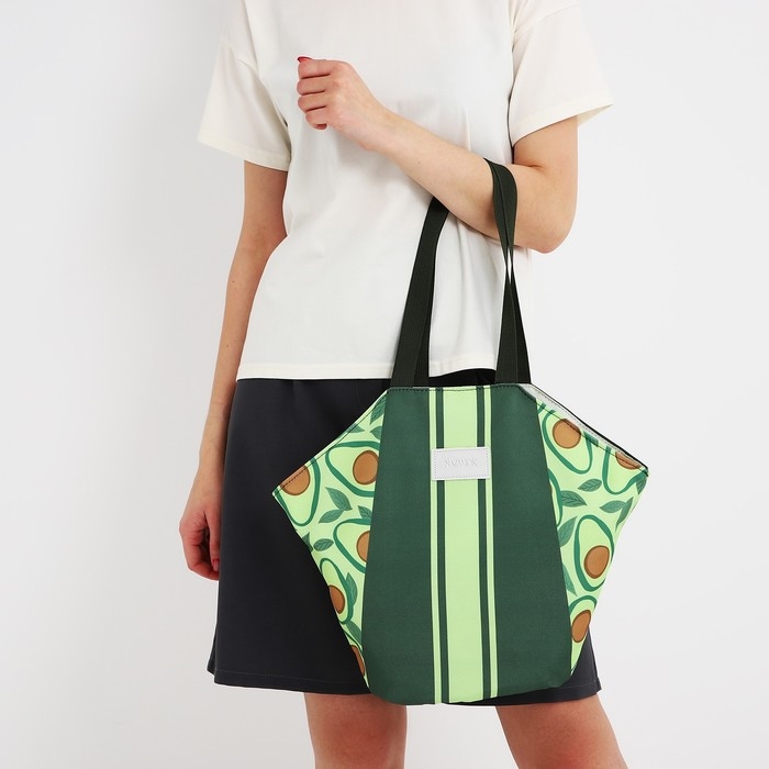 Сумка женская пляжная Сумка женская пляжная "Авокадо" + бикини бэг