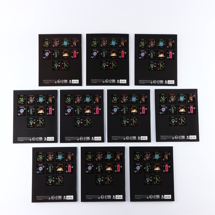 Набор тетрадей 48 листов, 10 предметов, внутренний блок №1 МИКС &laquo;1 сентября: Неон&raquo; Софт тач лам, 3D лак