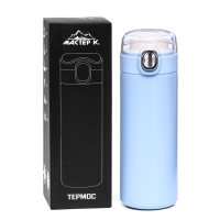 Термос, 400 мл, Simple "Мастер К", сохраняет тепло 8 ч,  20.5х6.3 см, голубой