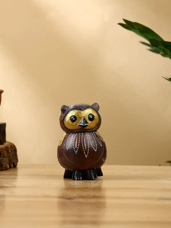 Набор сувенирный "Совята" дерево H 14, 12, 10 см, цв. коричневый