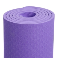 Коврик для фитнеса и йоги ONLYTOP, 183x61x 0,8 см, цвет фиолетовый/темно-фиолетовый