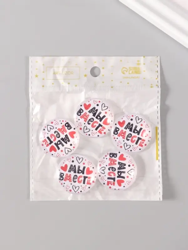 Кабошон стекло для творчества "Круг. Мы вместе" 3х3 см