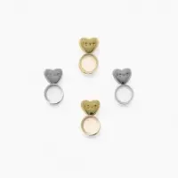 Заглушки силиконовые "Сердце" поддерживающие (3 пары), цвет золото, серебро