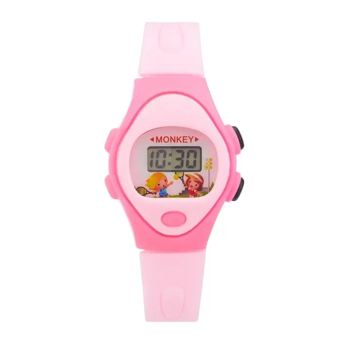 Часы наручные электронные, детские "Птички", ремешок силикон, розовый