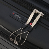 Чемодан 20", PP, 38*22*56, отд на молнии, отд/ноут, код замок, 4 колеса, черный