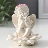 Фигура &laquo;Ангел на цветке&raquo;, 8.5&times;7.5&times;7 см, перламутр