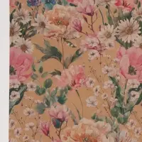 Бумага упаковочная крафтовая &laquo;Цветы&raquo;, 70 &times; 100 см