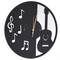 Часы настенные интерьерные &laquo;Гитара&raquo;, плавный ход, d-40 см, с зеркалом