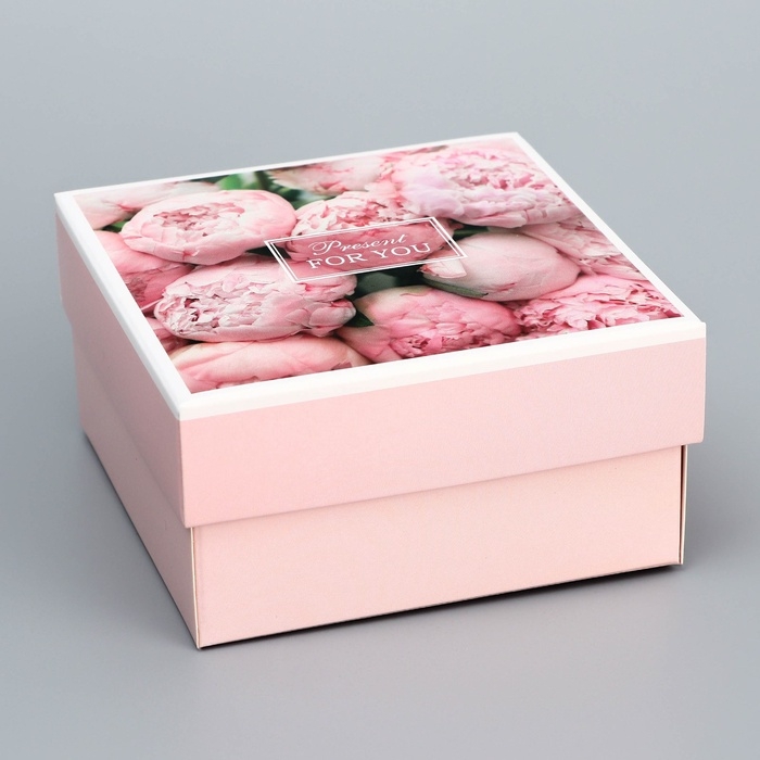 Коробка складная, крышка-дно, Коробка складная, крышка-дно, "Тебе", 10 х 10 х 5 см без окна