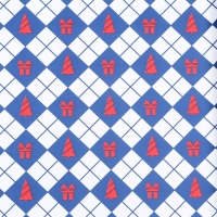 Пленка для цветов, "Новогодний калейдоскоп", синяя 56см*10м