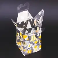 Коробка подарочная новогодняя складная ПВХ &laquo;Ёлочки&raquo; 9&times;9&times;13 см