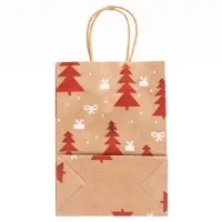 Пакет бумажный подарочный новогодний крафт &laquo;Ёлки&raquo; 15&times;21&times;8 см