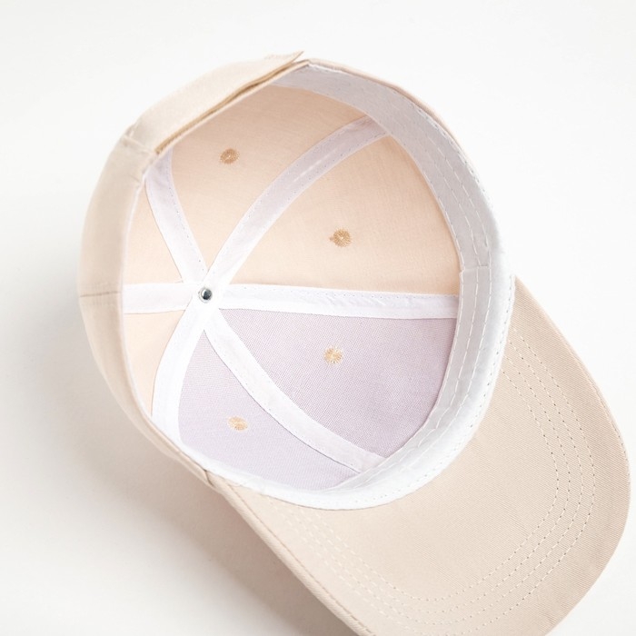 Кепка однотонная MINAKU, цвет экрю, р-р 52-54 Кепка однотонная MINAKU, цвет экрю, р-р 52-54