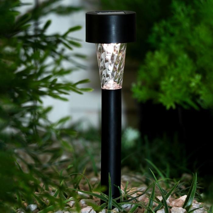 Садовый светильник на солнечной батарее &laquo;Трапеция&raquo;, 4.5 &times; 30 &times; 4.5 см, 1 LED, свечение тёплое белое